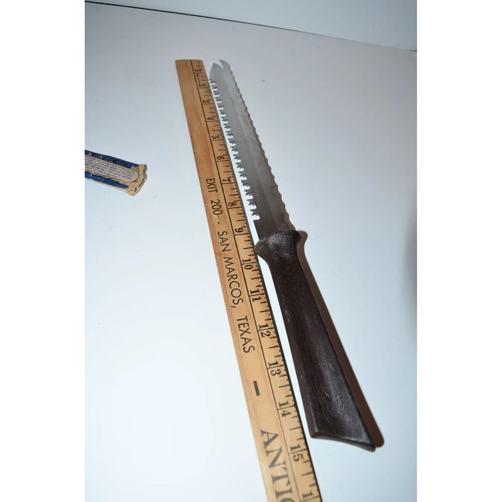 Vtg Quikut Double Sided Knife Stainless Serrated Meat Carver Slicer server USA